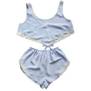 Soft‎ Surroundings Blue Lace Cami Set Women's Medium